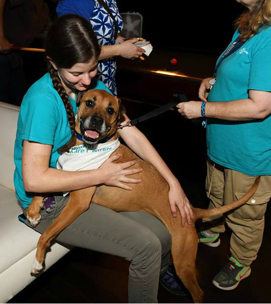 Christa and canine pal at Pit Bowl_2