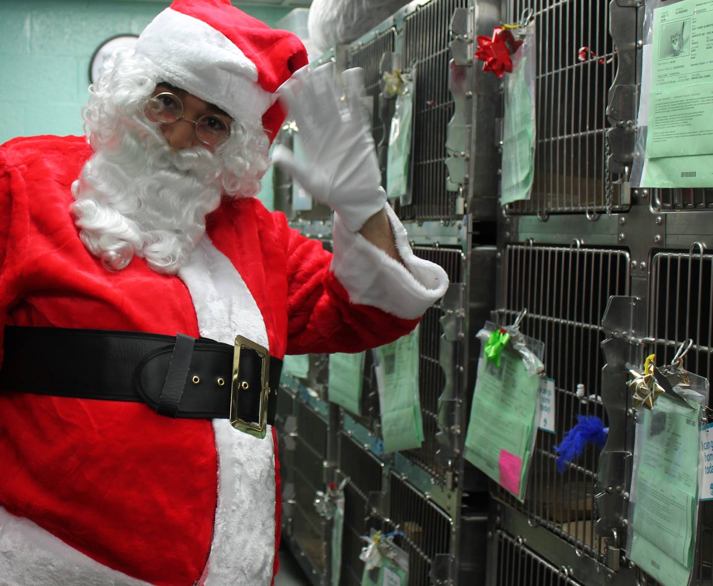 Santa Mike waving